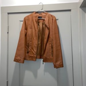 Faux leather cognac jacket